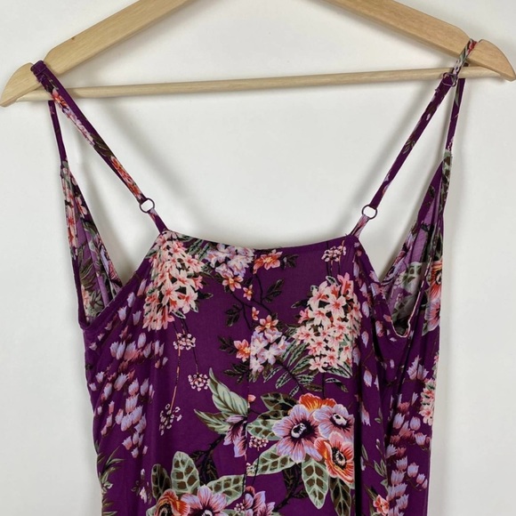 Gianni Bini Dresses Purple Floral Wrap/Tie Midi Dress - Picture 9 of 14